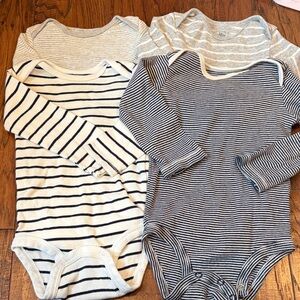 Striped Long Sleeve Baby Bodysuit Set